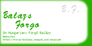 balazs forgo business card
