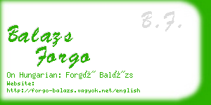 balazs forgo business card